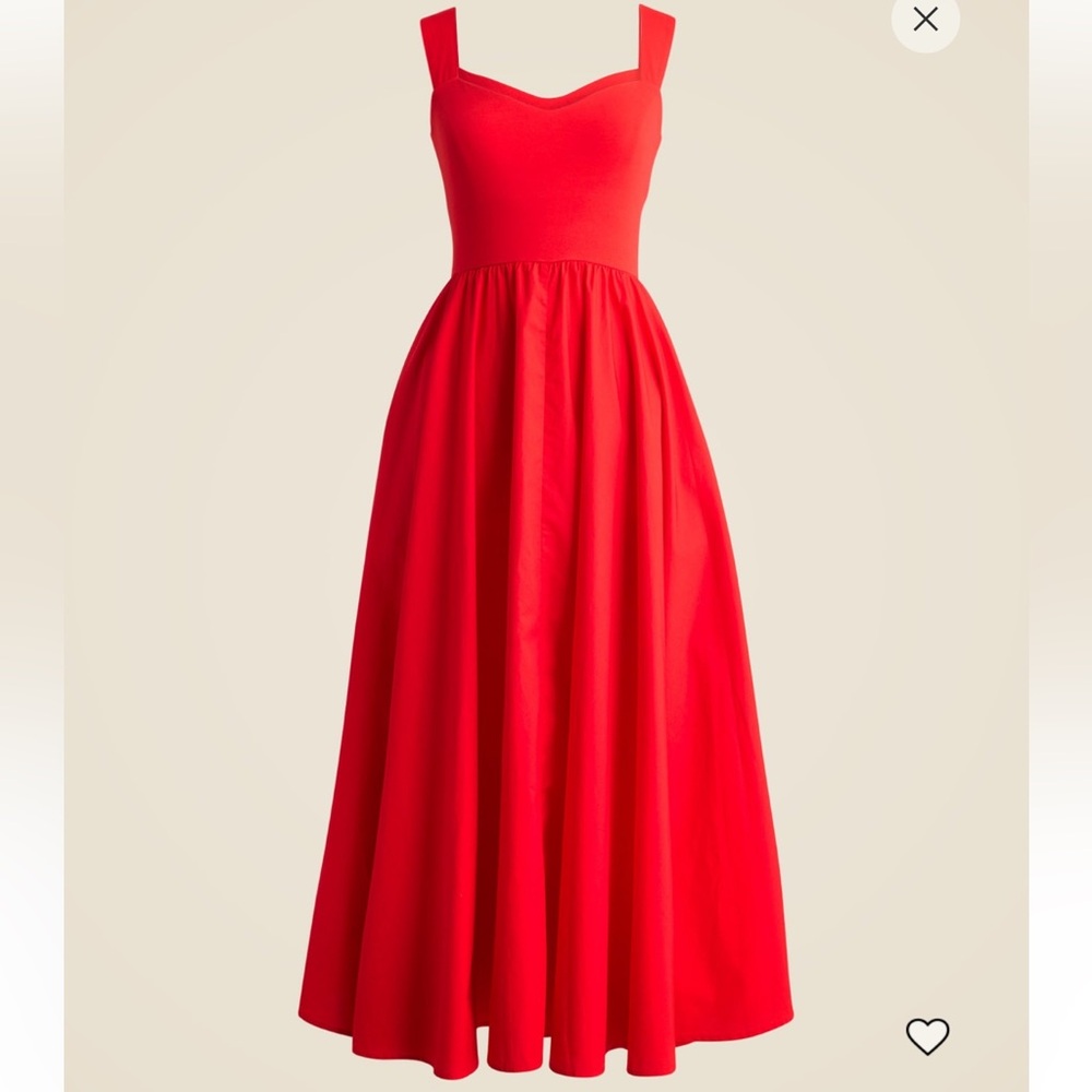 J. Crew-Sweetheart tank dress with poplin skirt.Never worn with tags color red